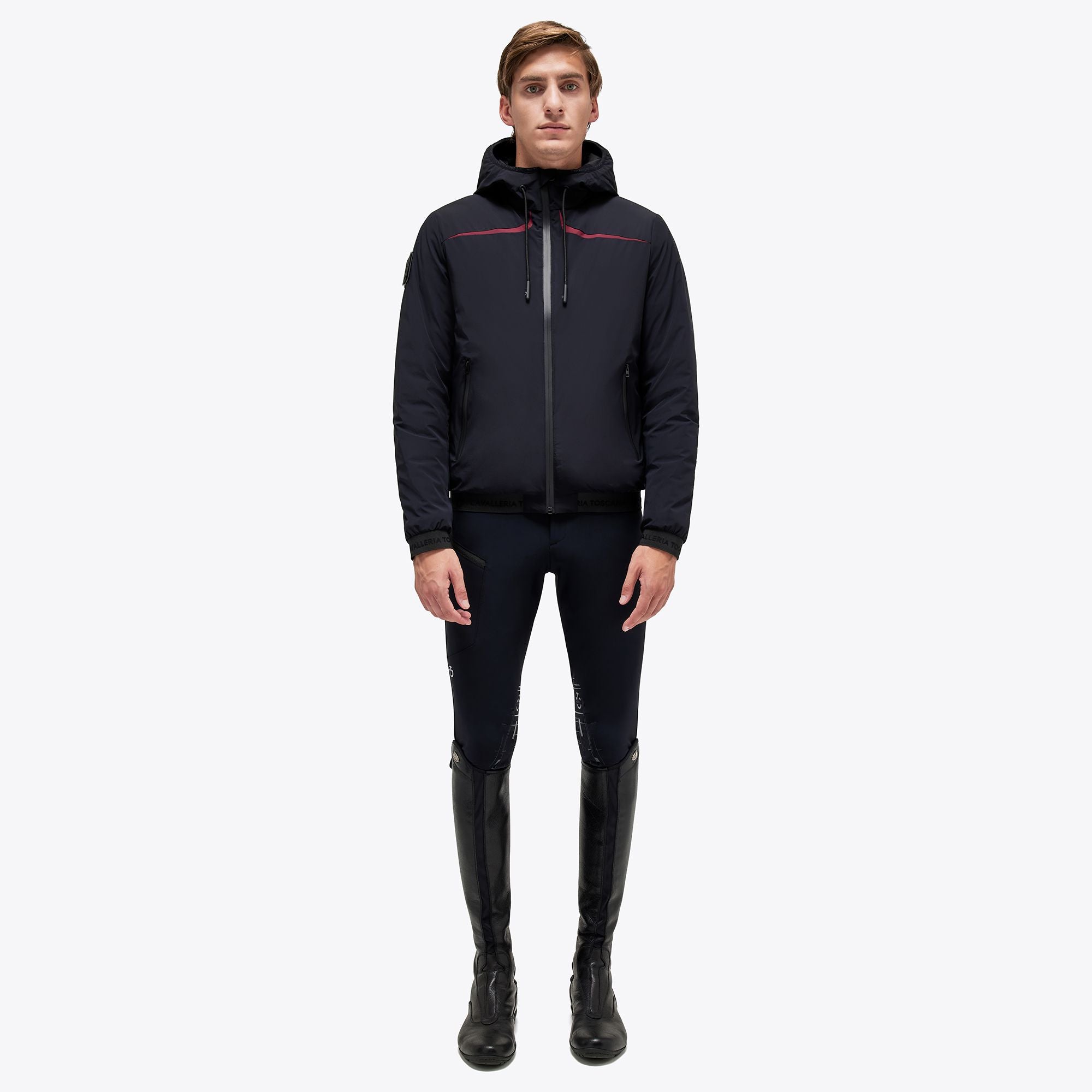 CT Academy Padded Nylon Stretch Hooded Zip Bomber