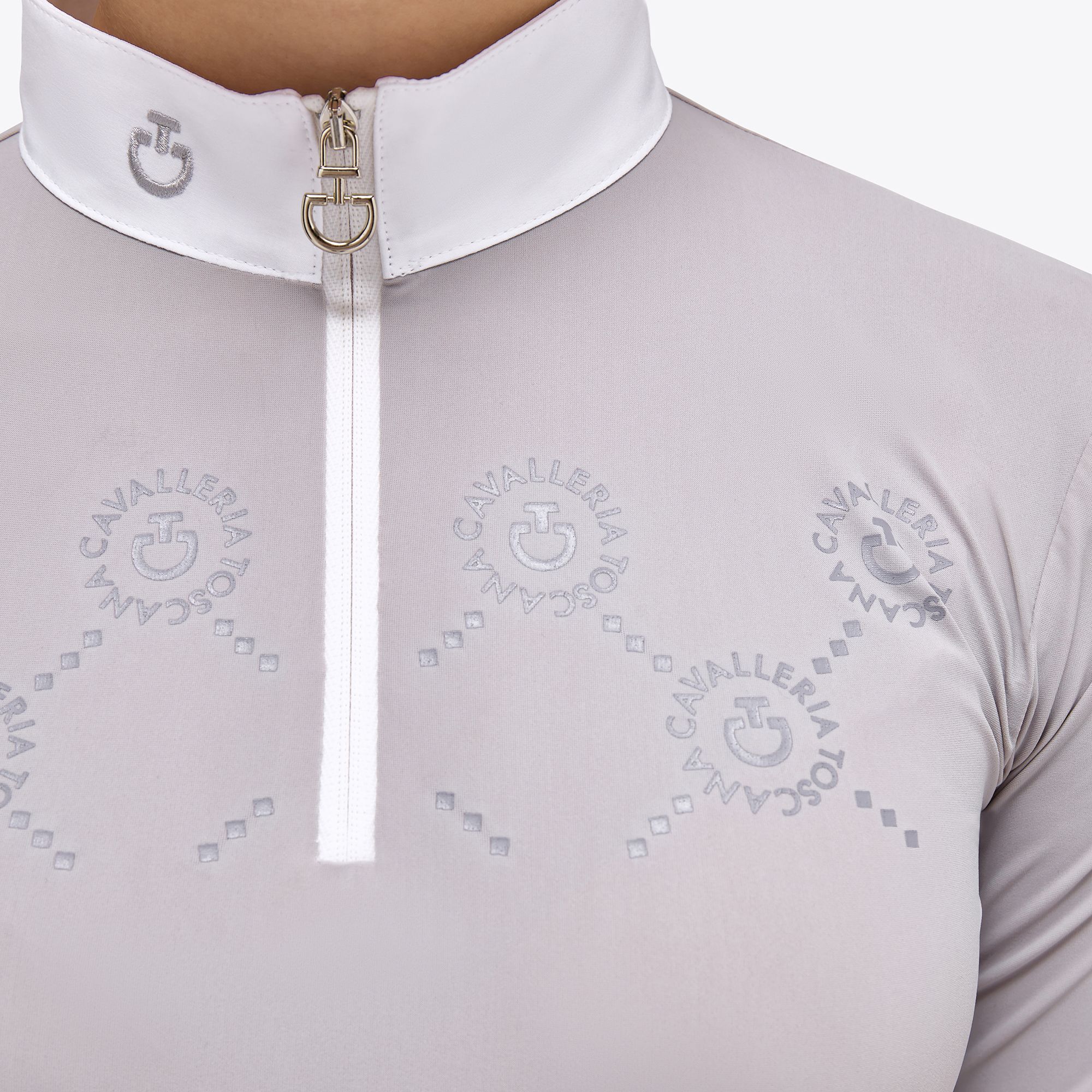 CT Mini Orbit Print Jersey L/S Competition Zip Polo