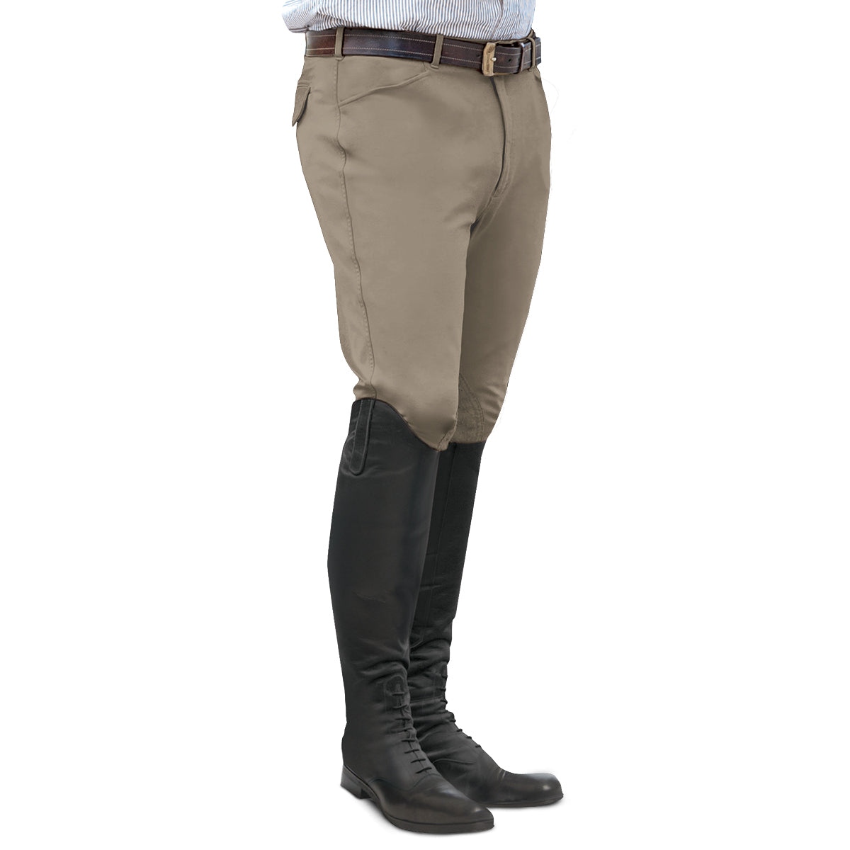 Ovation EuroWeave Front Zip 4-Pocket Knee Patch Breeches - Men's