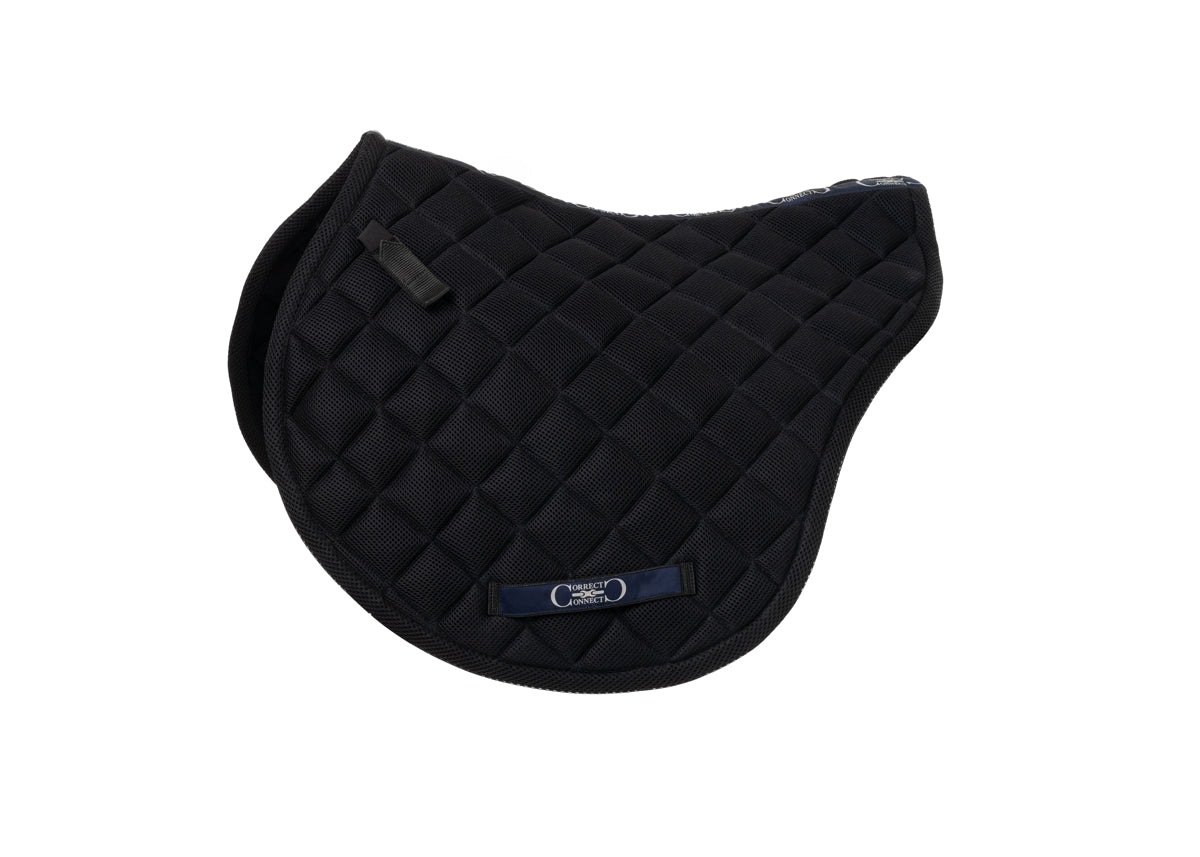 Contour Jump Mesh Saddle Pad with Quick Dry Cotton Lining in Navy, White or Black