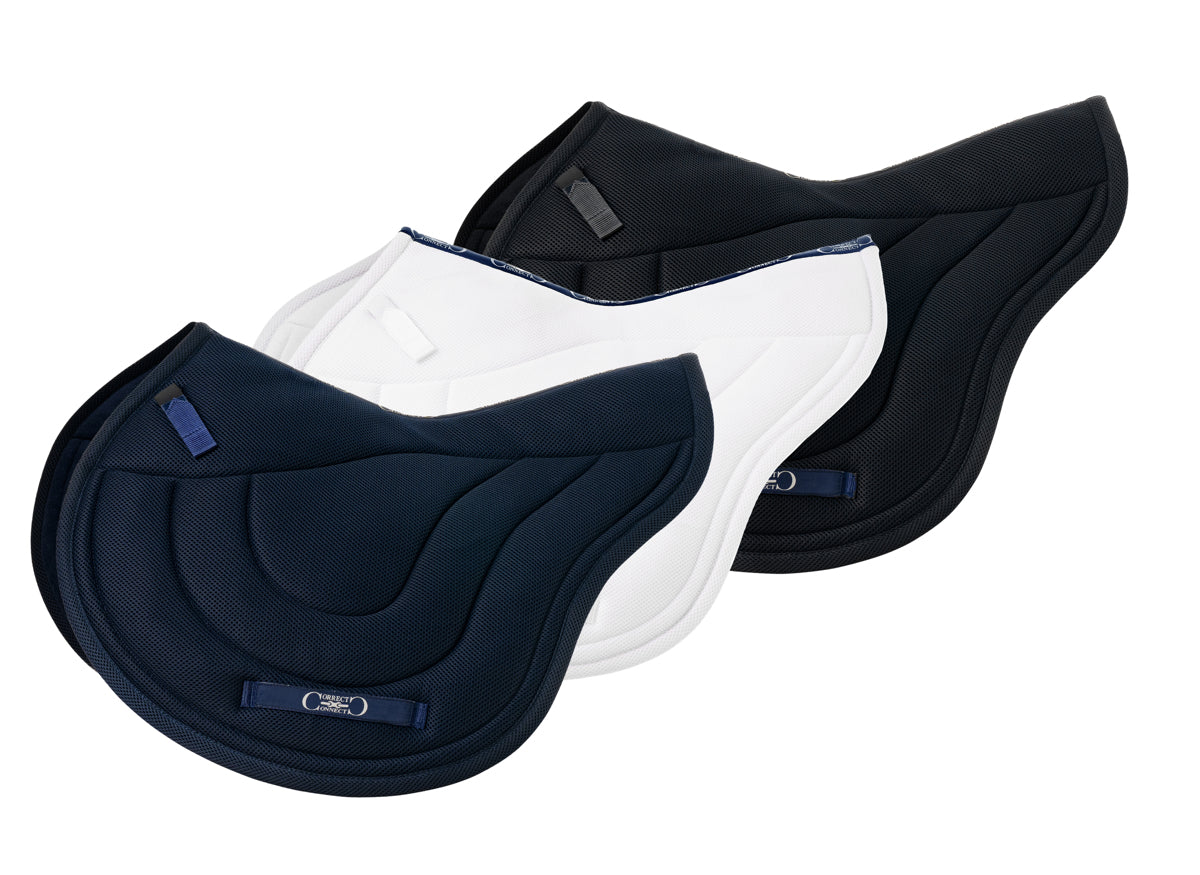 Contour Jump Mesh Saddle Pad with Quick Dry Cotton Lining in Navy, White or Black