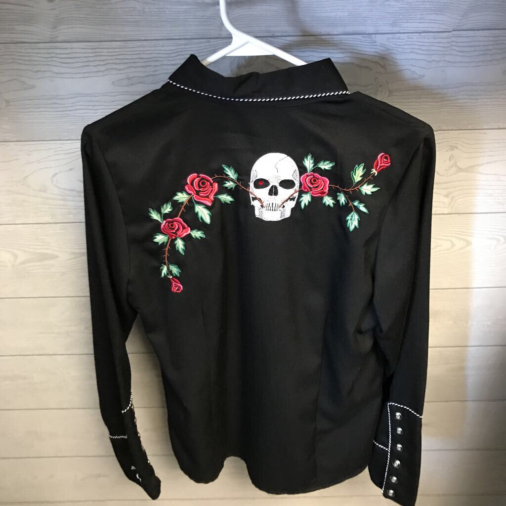 Scully Skulls And Roses Ladies western shirt