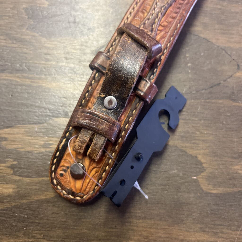 Leather belt- floral tooled