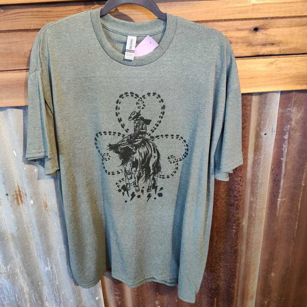 T-Shirt- Clover and bucking bronco