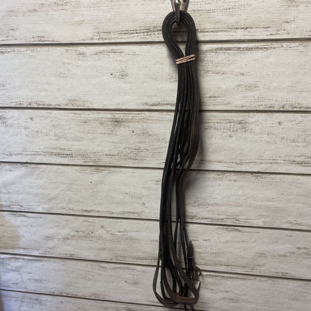 English draw reins- flat leather