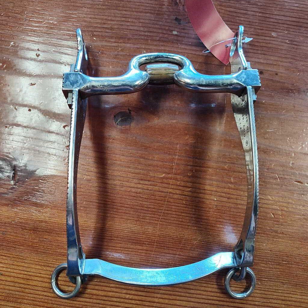 Long shank snaffle with roller- filagree detail