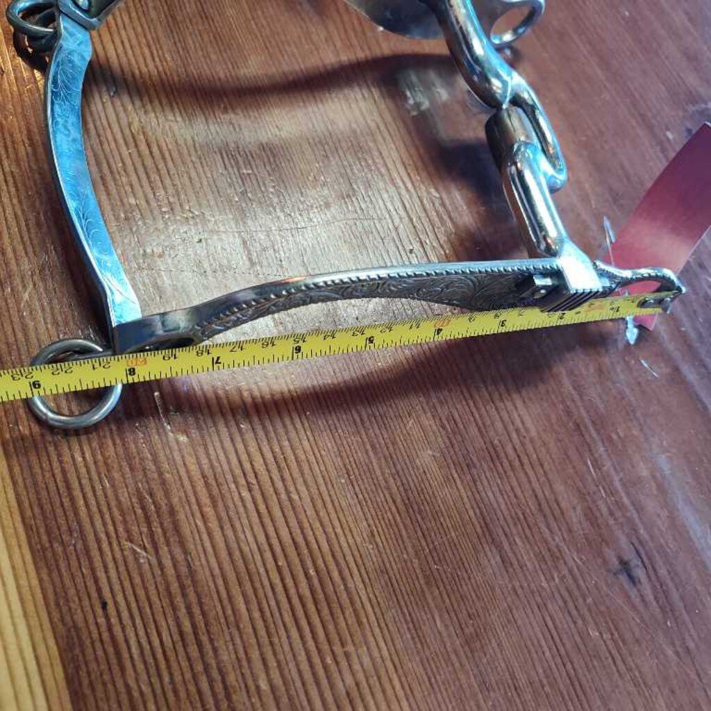 Long shank snaffle with roller- filagree detail