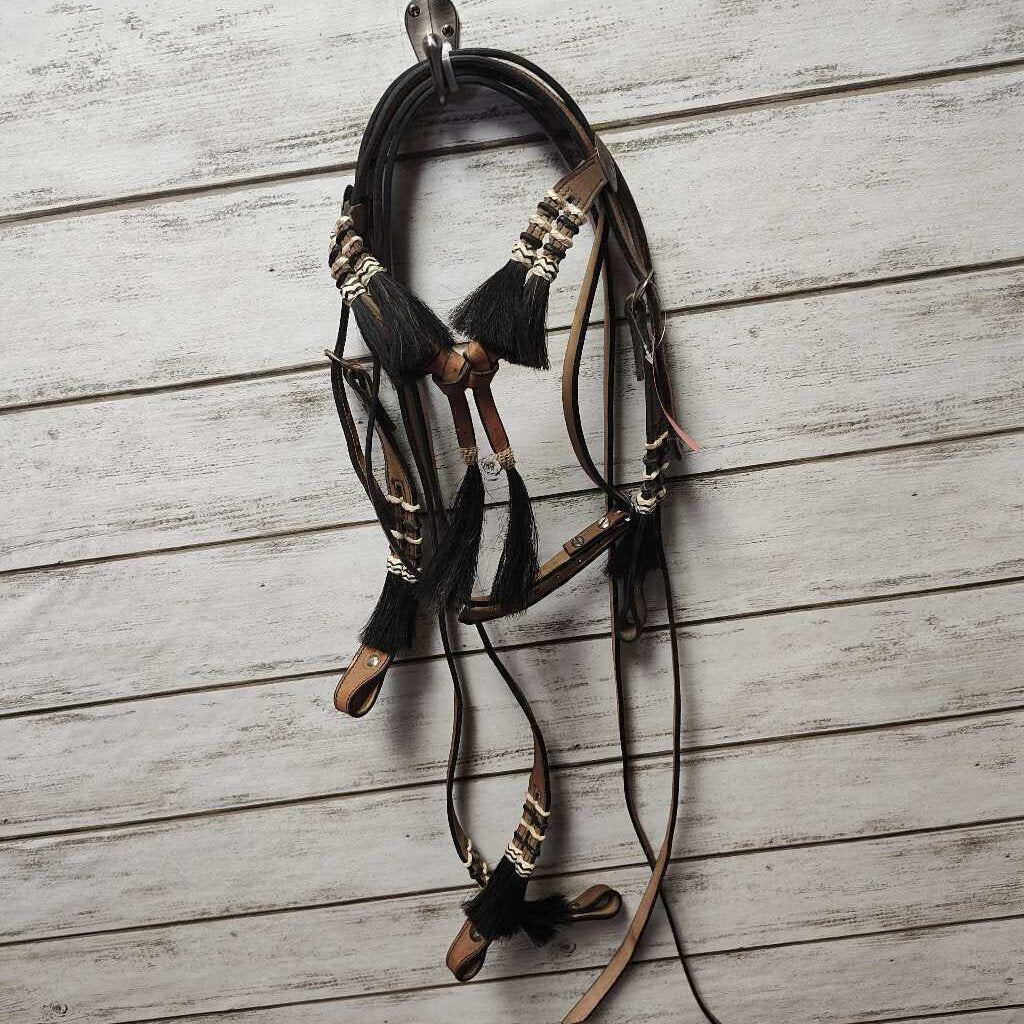 Fancy western bridle with reins