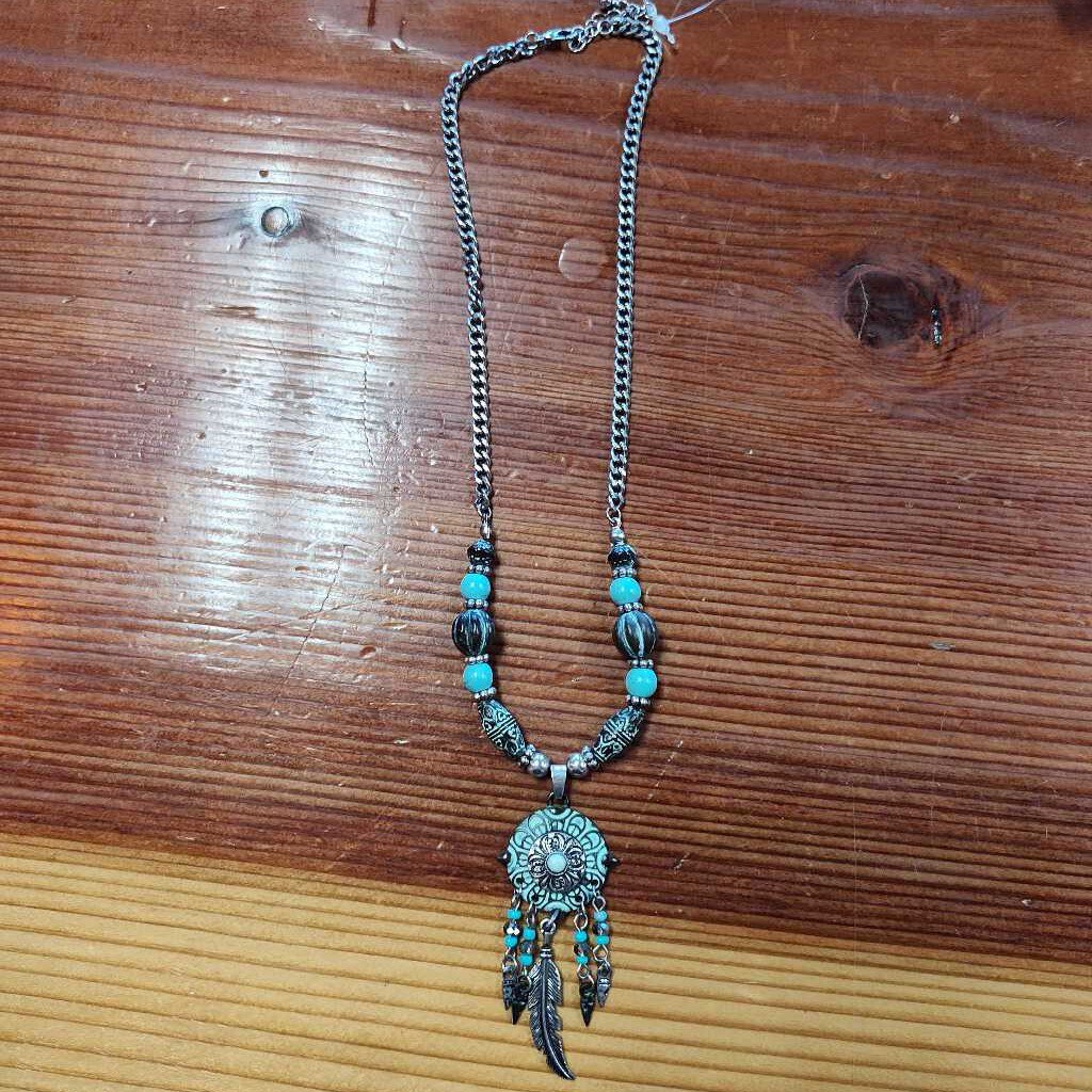 Necklace- Dreamcatcher metal beads