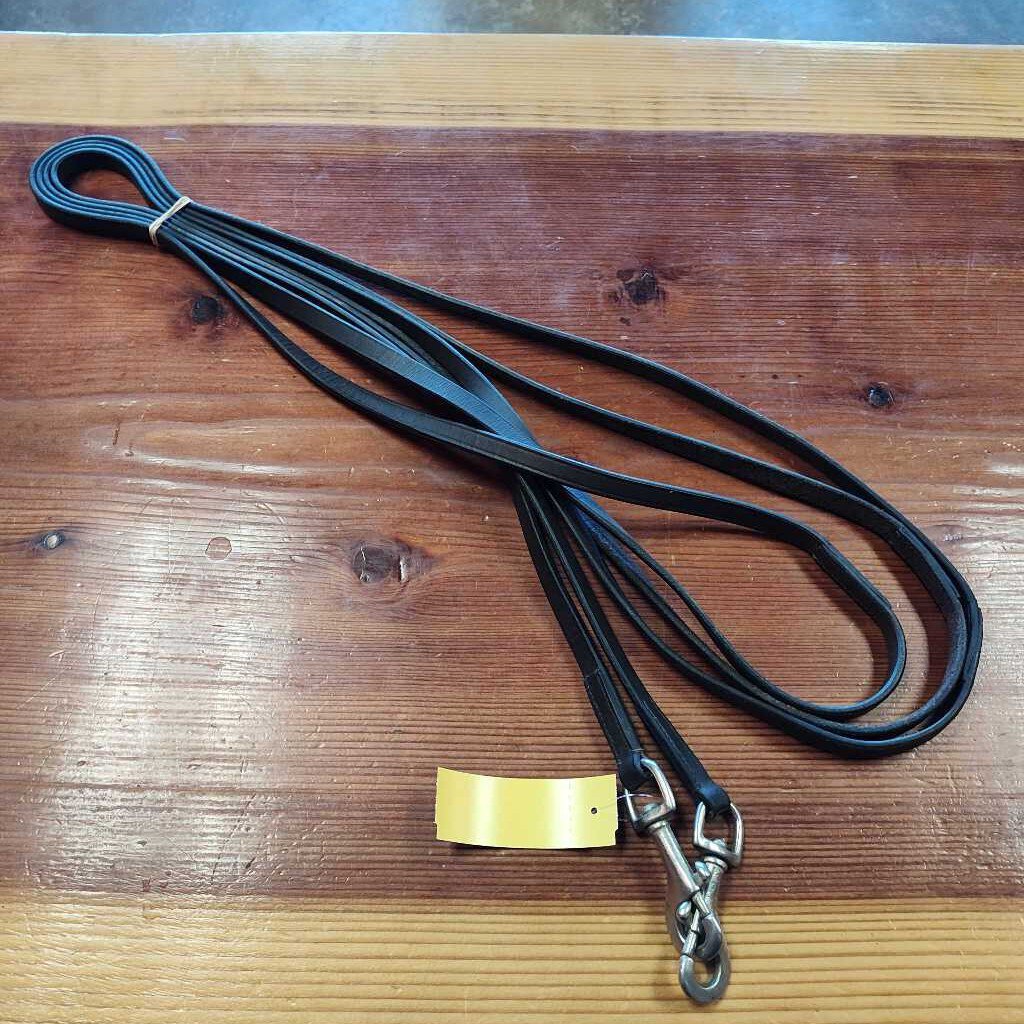 Thin flat leather draw reins