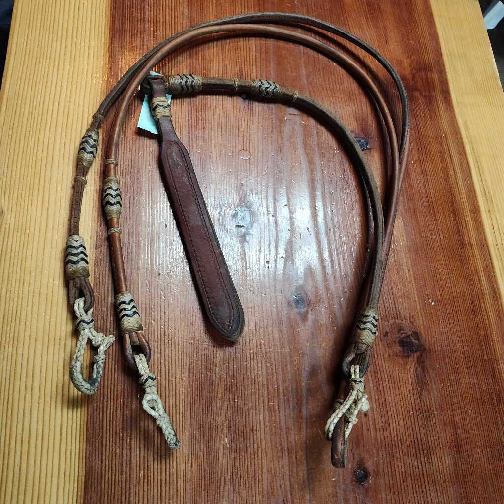 Rolled leather romel reins