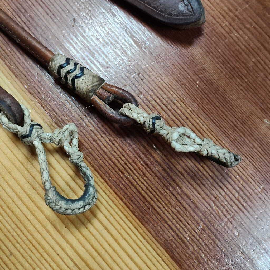 Rolled leather romel reins