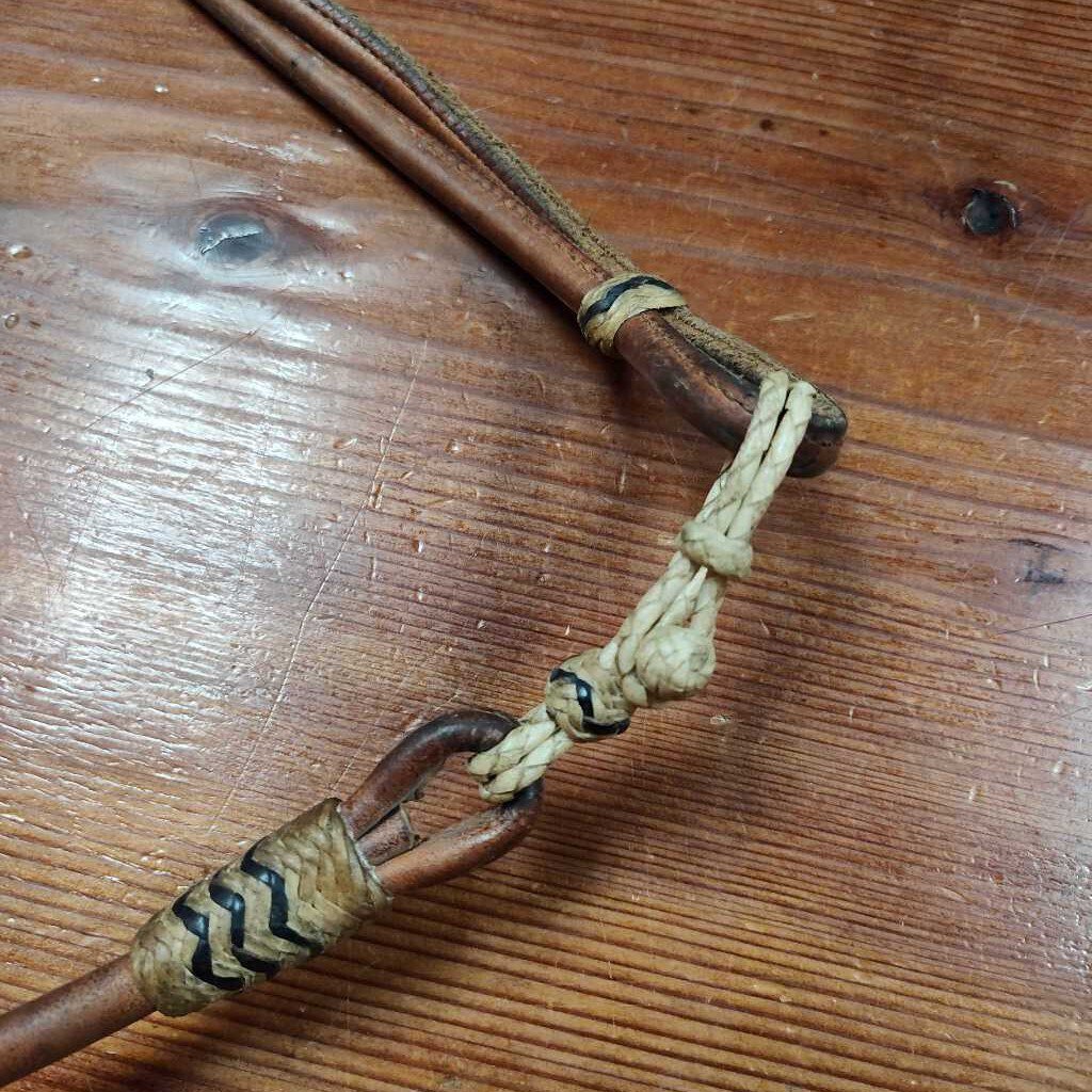 Rolled leather romel reins