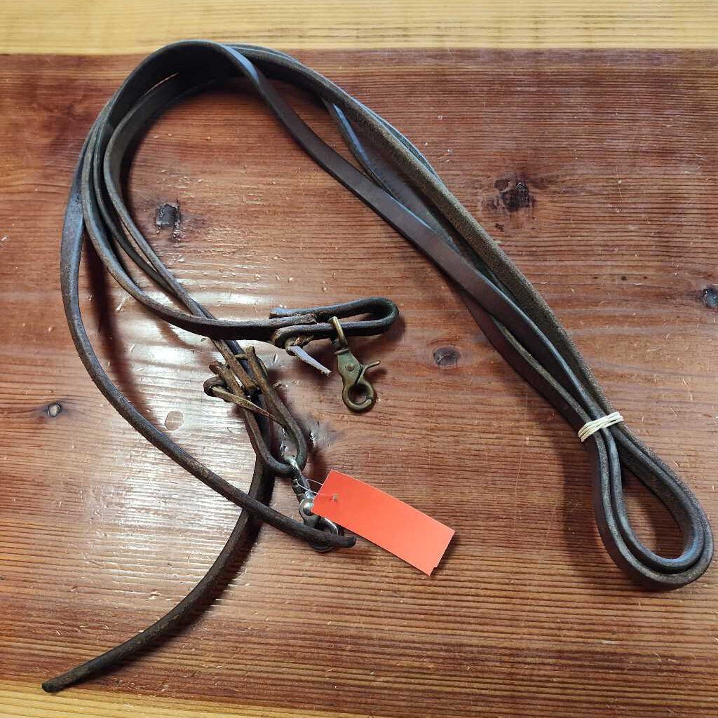 Leather split reins with snaps