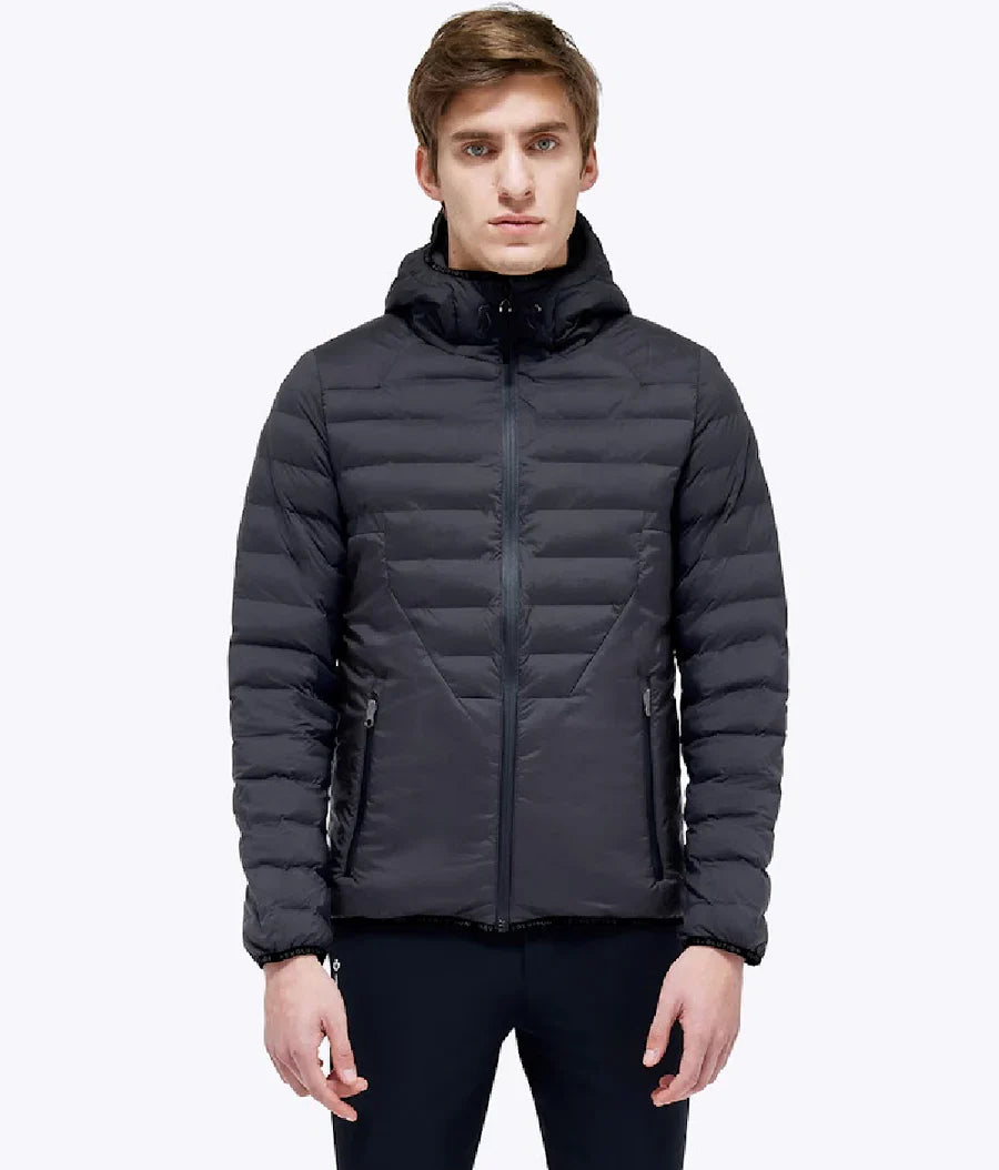 Cavalleria Toscana Men's R-EVO Laser Cut Logo Nylon Hooded Puffer Jacket