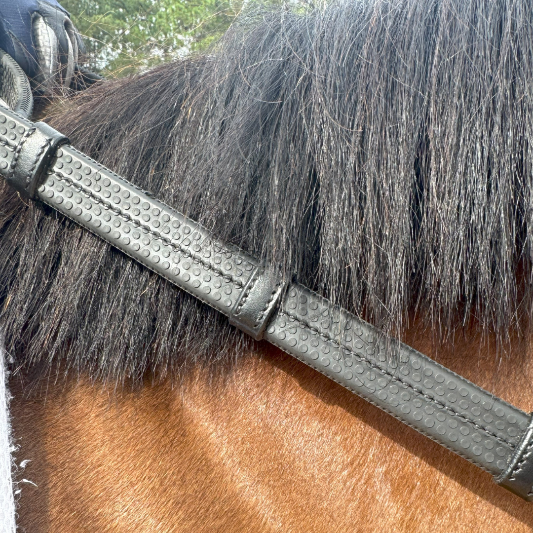 Super Grip Reins -Heavy Rubber Rein for Ultimate Grip- Hand Stops 5" (13cm) Apart