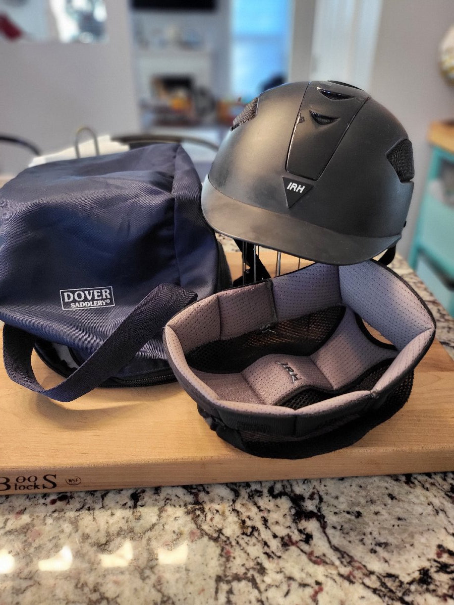 IRH Elite Helmet in Matte Black with Zip Cover