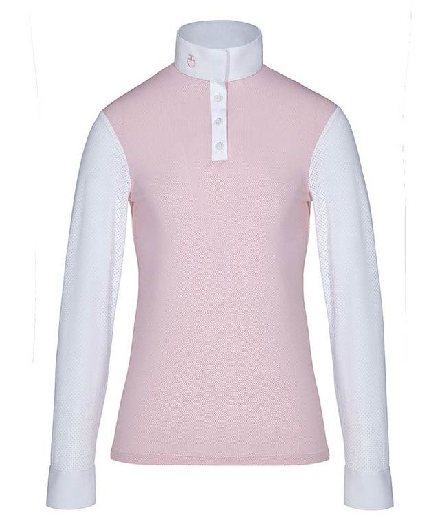 Cavalleria Toscana Jersey Jacquard W/Perforated Jersey Show Shirt - 12 - New!