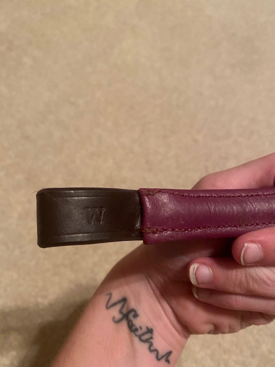Purple padded leather browband