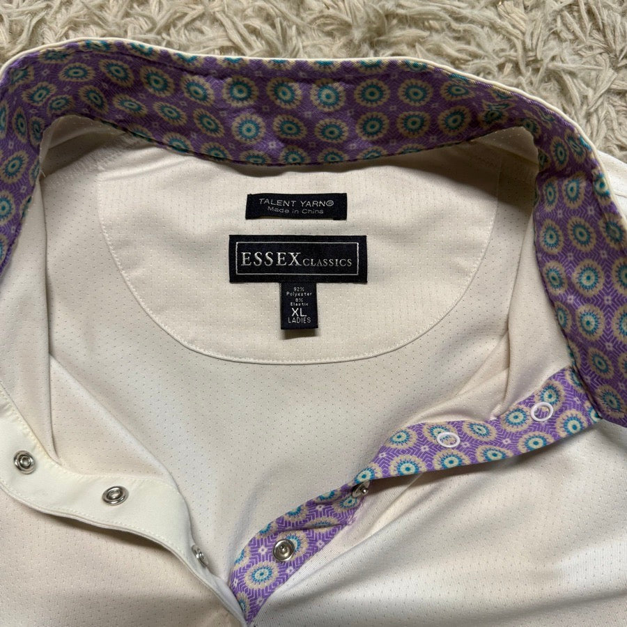 ESSEX CLASSICS Women’s XL White Essex Classics Long Sleeve Horseback Riding Show Shirt. Good Co (3)