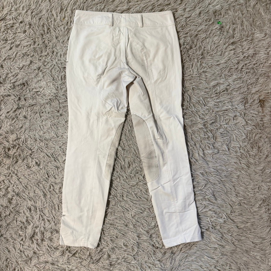 Girl’s Size 18 White RJ Classics Knee Patch Horseback Riding Breeches