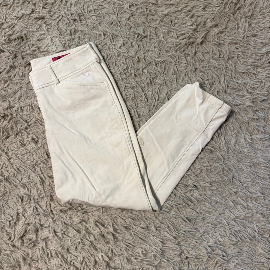 Girl’s Size 18 White RJ Classics Knee Patch Horseback Riding Breeches