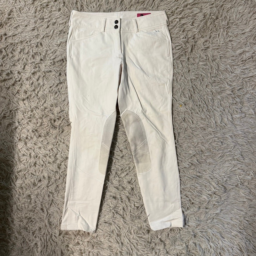 Girl’s Size 18 White RJ Classics Knee Patch Horseback Riding Breeches