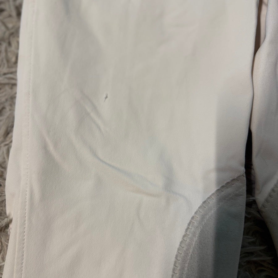 Girl’s Size 18 White RJ Classics Knee Patch Horseback Riding Breeches