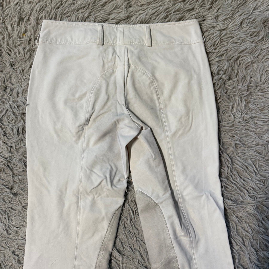 Girl’s Size 18 White RJ Classics Knee Patch Horseback Riding Breeches