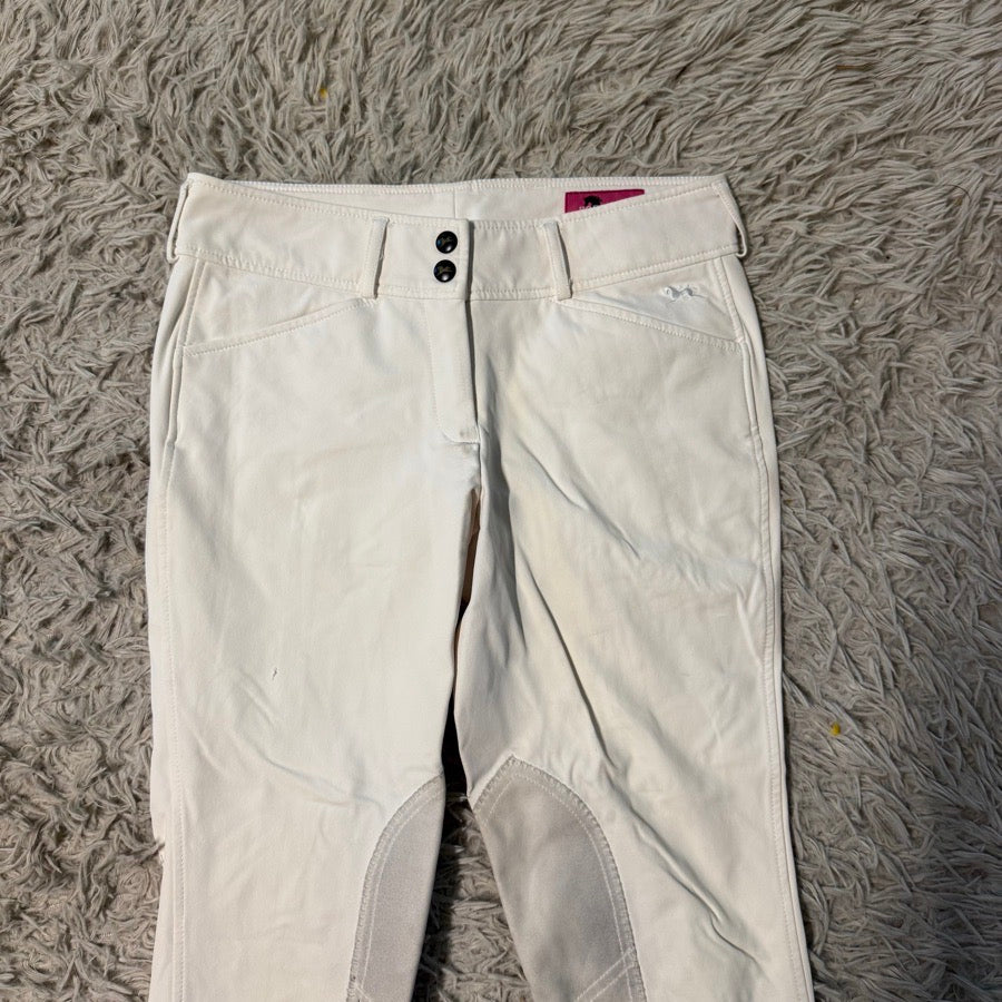 Girl’s Size 18 White RJ Classics Knee Patch Horseback Riding Breeches