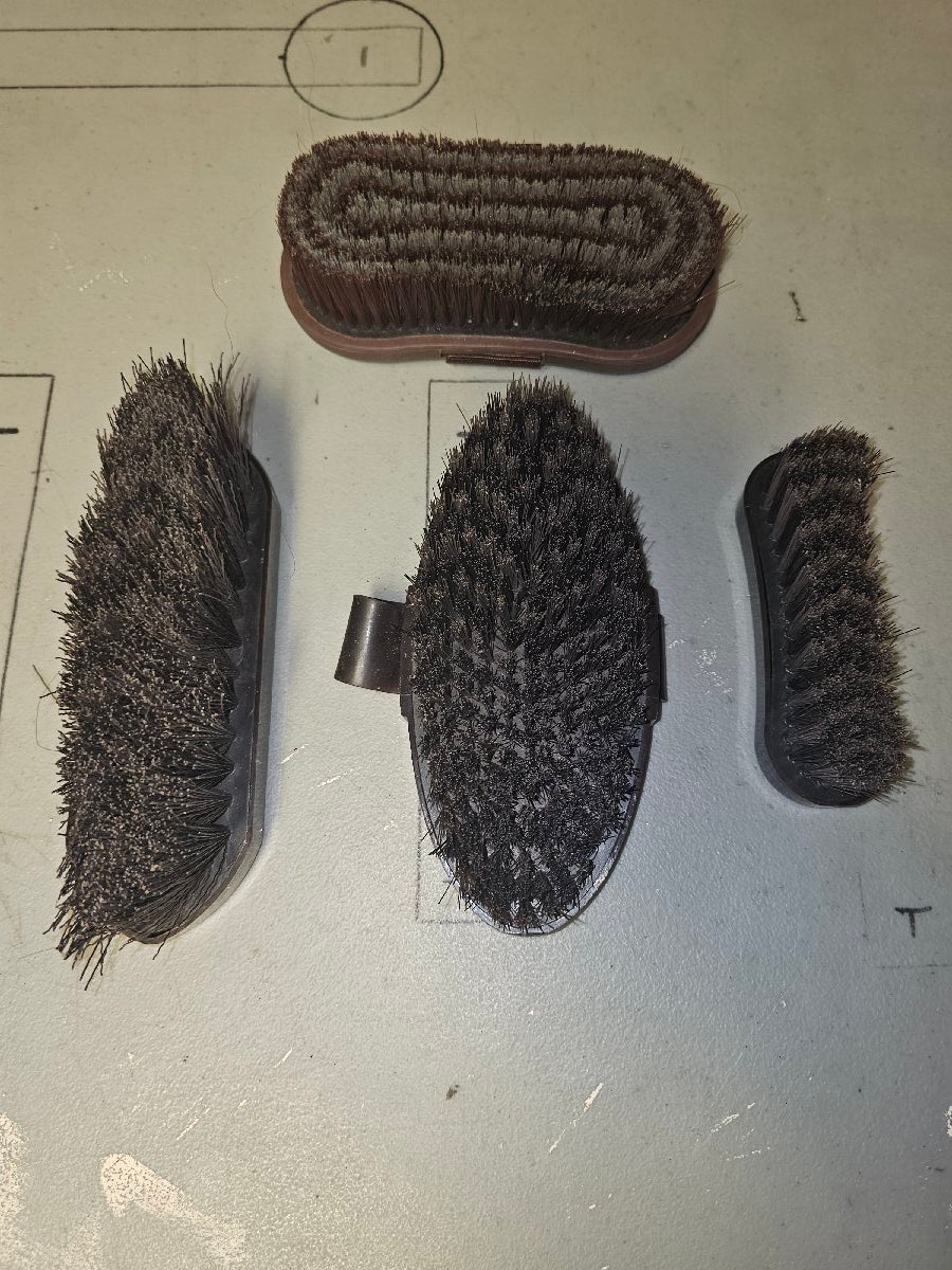 Western tooled leather looking brush set