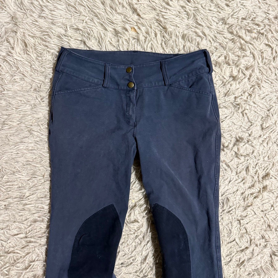 OTHER Women’s Size 30L Navy Knee Patch Horseback Riding Breeches. Good Condition. (3)