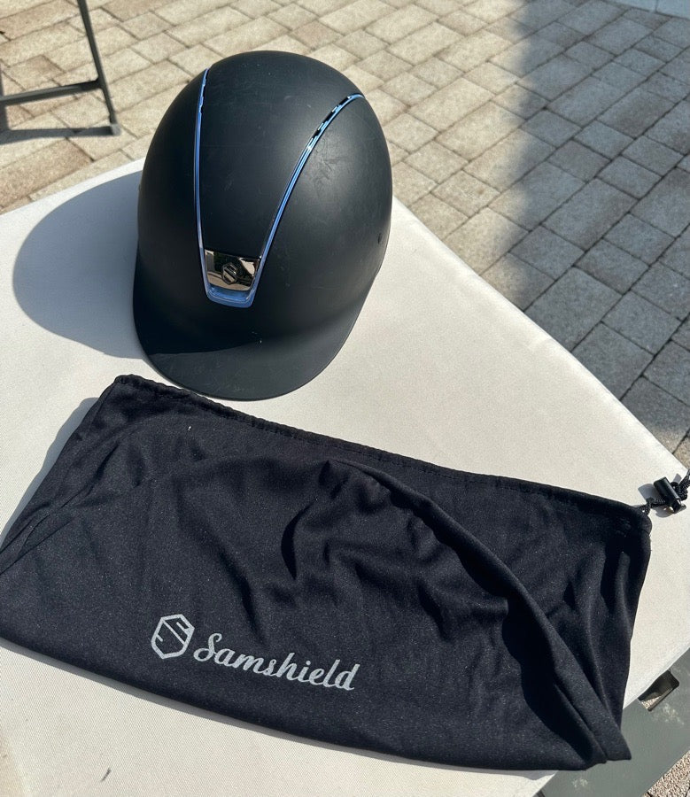 Samshield ShadowMatte 1.0 - Chrome Blue Trim, M Shell