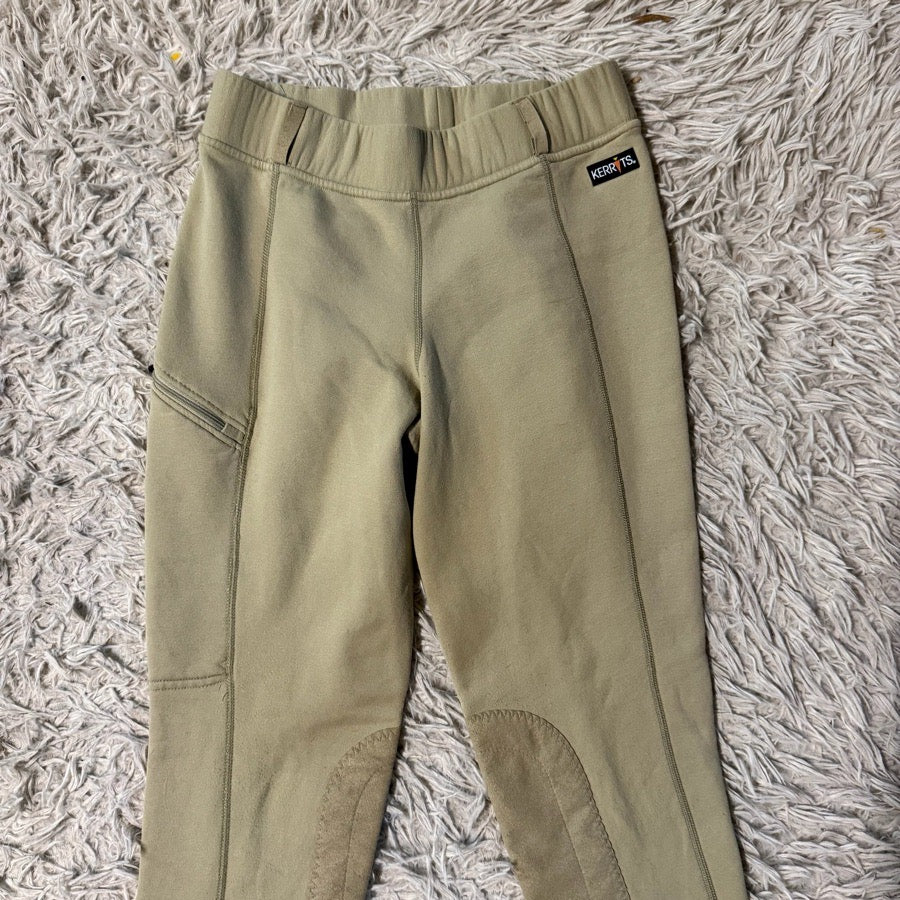 Women’s Medium Tan Kerrits Winter Knee Patch Horseback Riding Tights Breeches