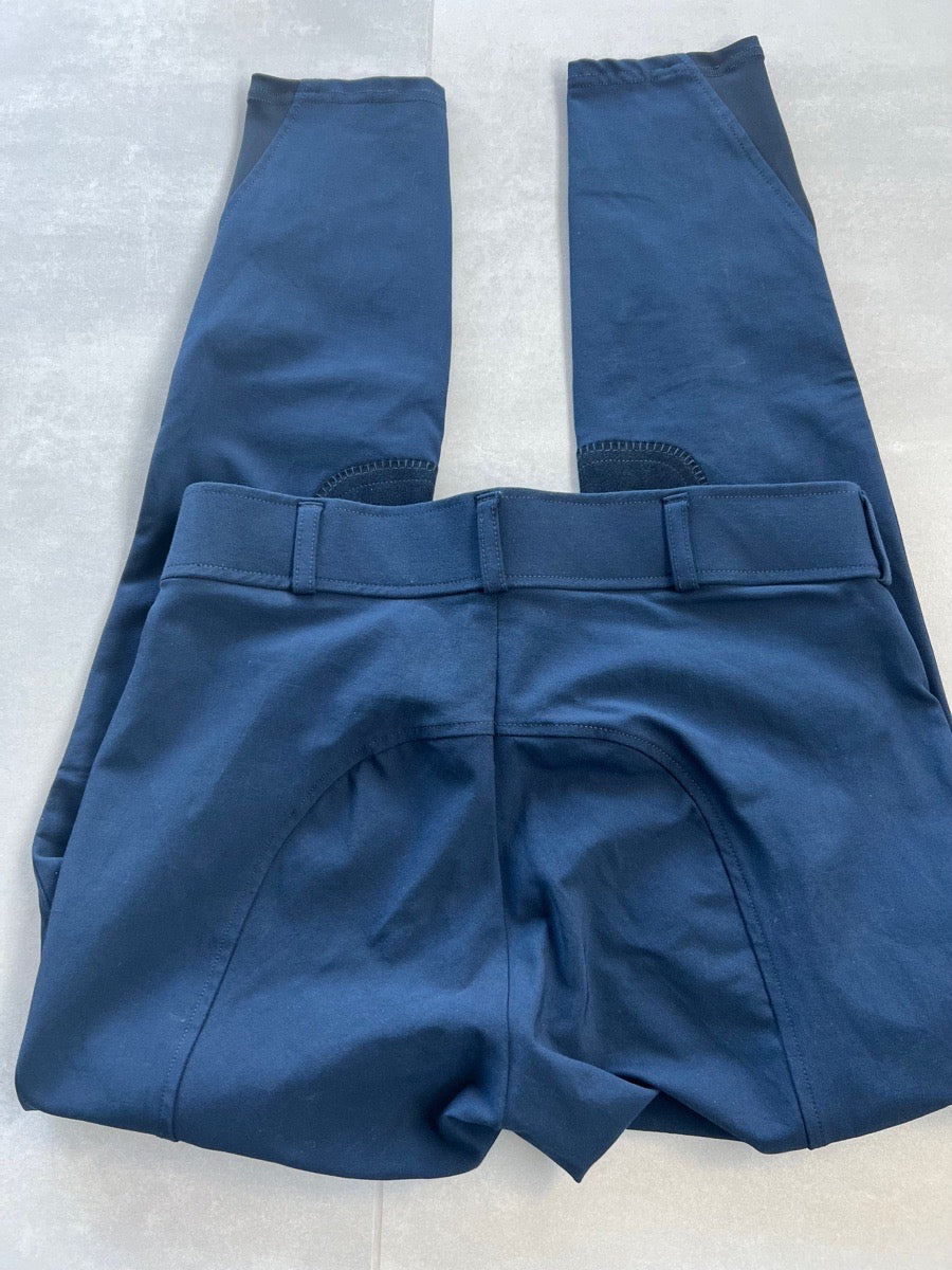 Dover Saddlery knee patch breeches size 28 blue  equestrian english plaid