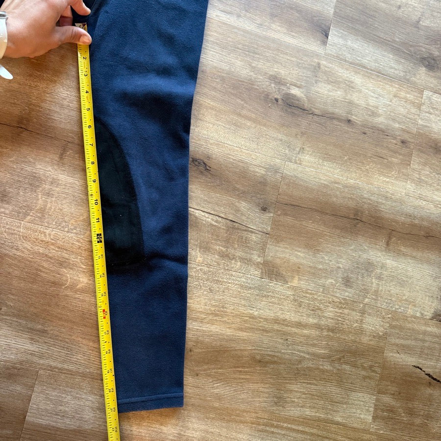 Child’s Navy Fouganza Knee Patch Horseback Riding Breeches. Good Condition.
