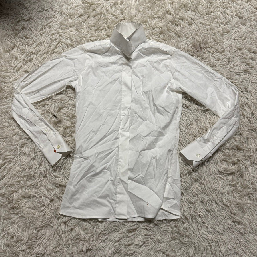 Women’s Size 30 White Habit Equestrian Long Sleeve Horseback Riding Show Shirt