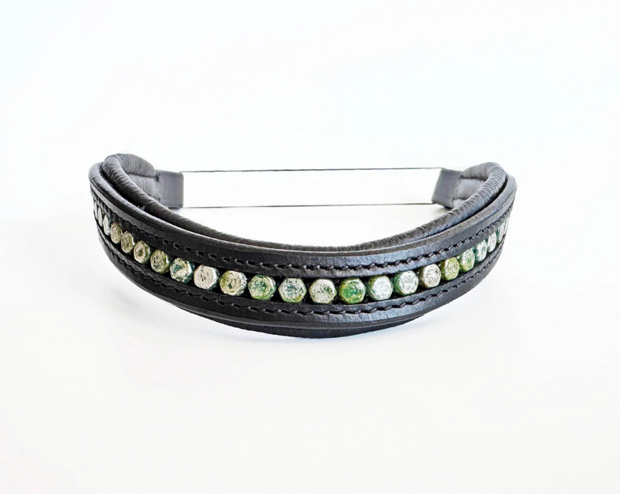 OTHER Silver Frosted Green Browband (2)