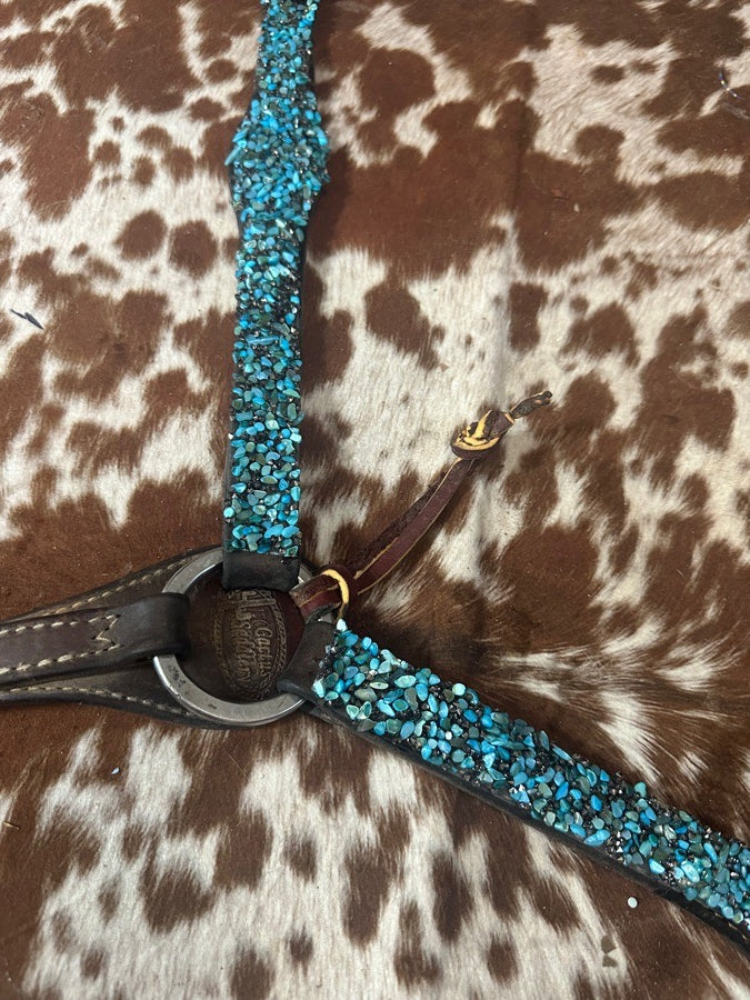 Turquoise with a little bling Breast Collar
