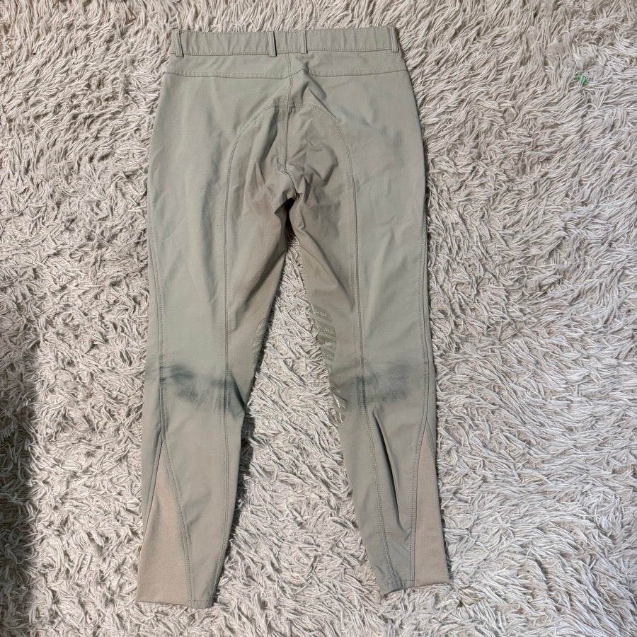 Women’s Size 28 Tan Ovation Aqua Knee Patch Horseback Riding Breeches