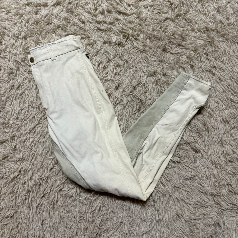 Women’s Size 24 White Kentucky Full Seat Horseback Riding Breeches