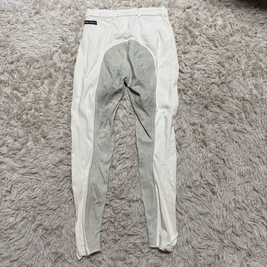 Women’s Size 24 White Kentucky Full Seat Horseback Riding Breeches