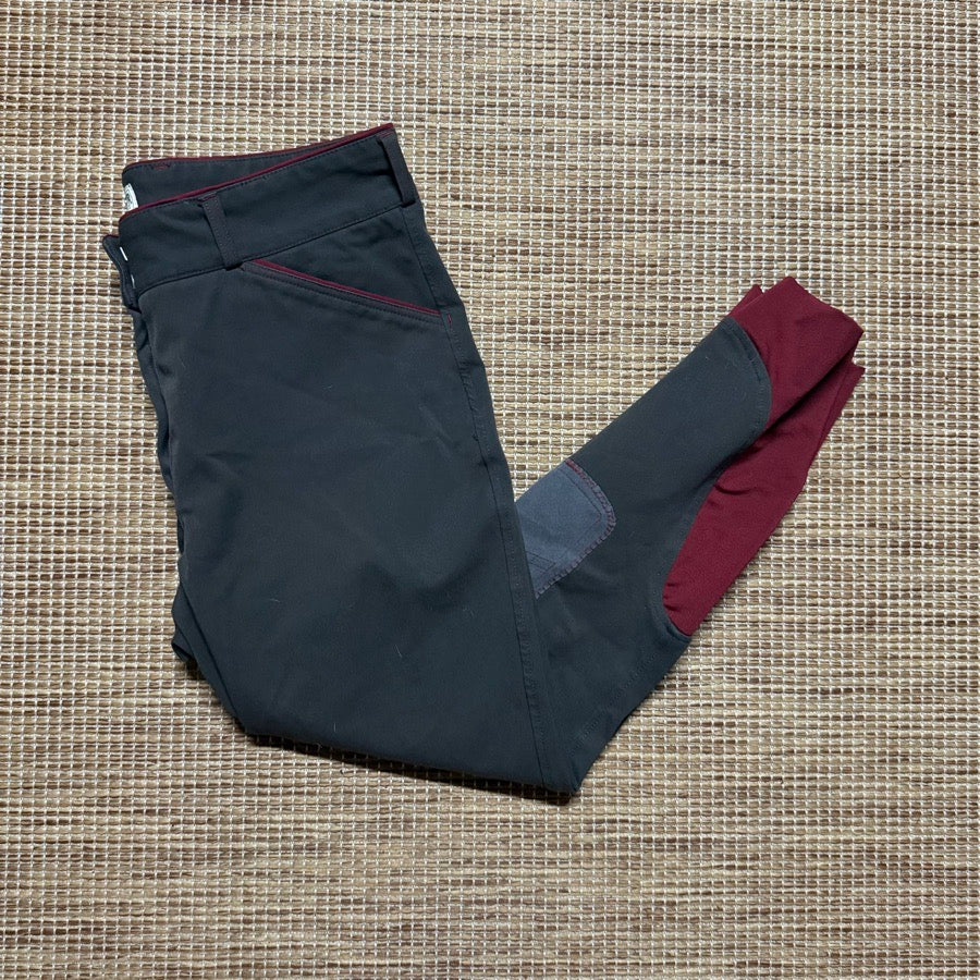Women’s Size 32 Grey Dover Knee Patch Horseback Riding Breeches. Good Condition.