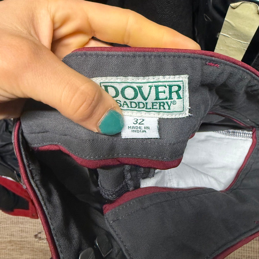 Women’s Size 32 Grey Dover Knee Patch Horseback Riding Breeches. Good Condition.