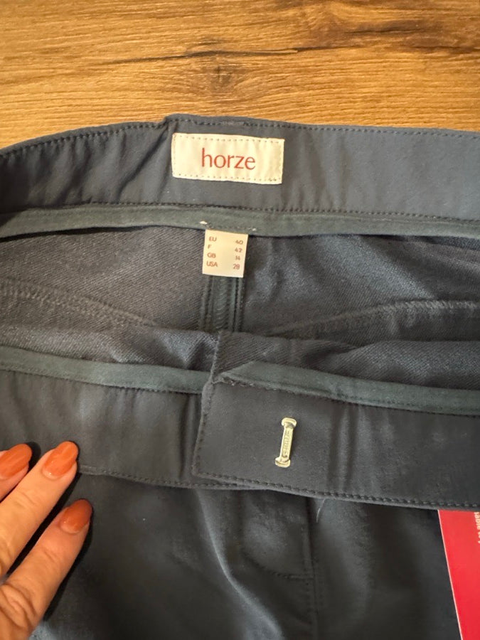 HORZE NWT Horze Anna Woman's Dark Blue Full Grip Breeches. Size 28 (4)