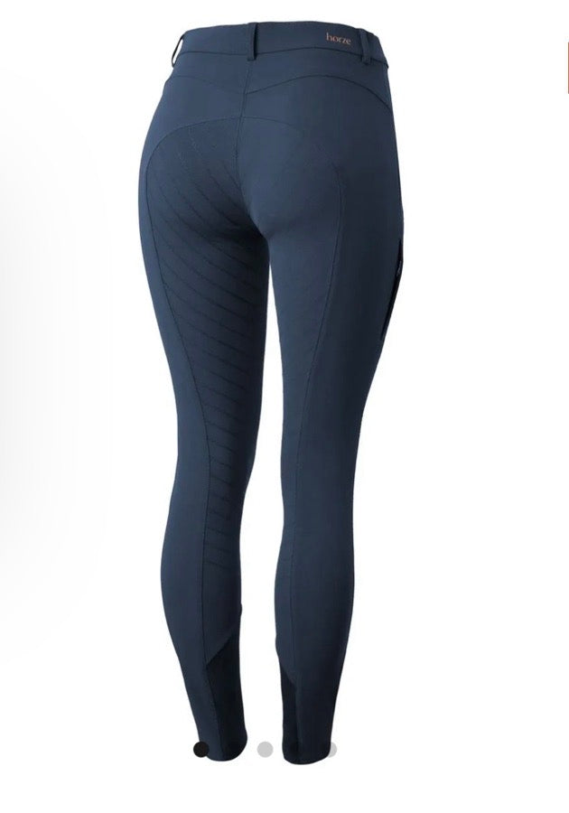 HORZE NWT Horze Anna Woman's Dark Blue Full Grip Breeches. Size 28 (2)