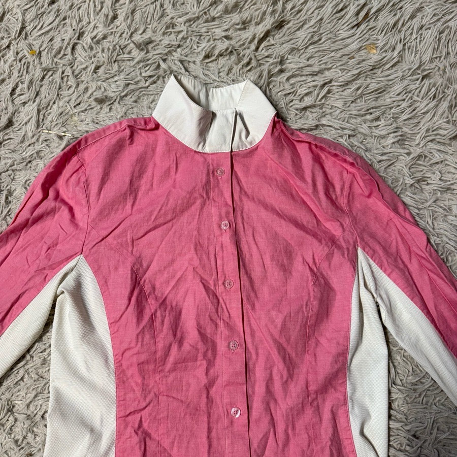 NOEL ASMAR EQUESTRIAN Women’s Small Pink Noel Asmar Long Sleeve Horseback Riding Show Shirt (2)