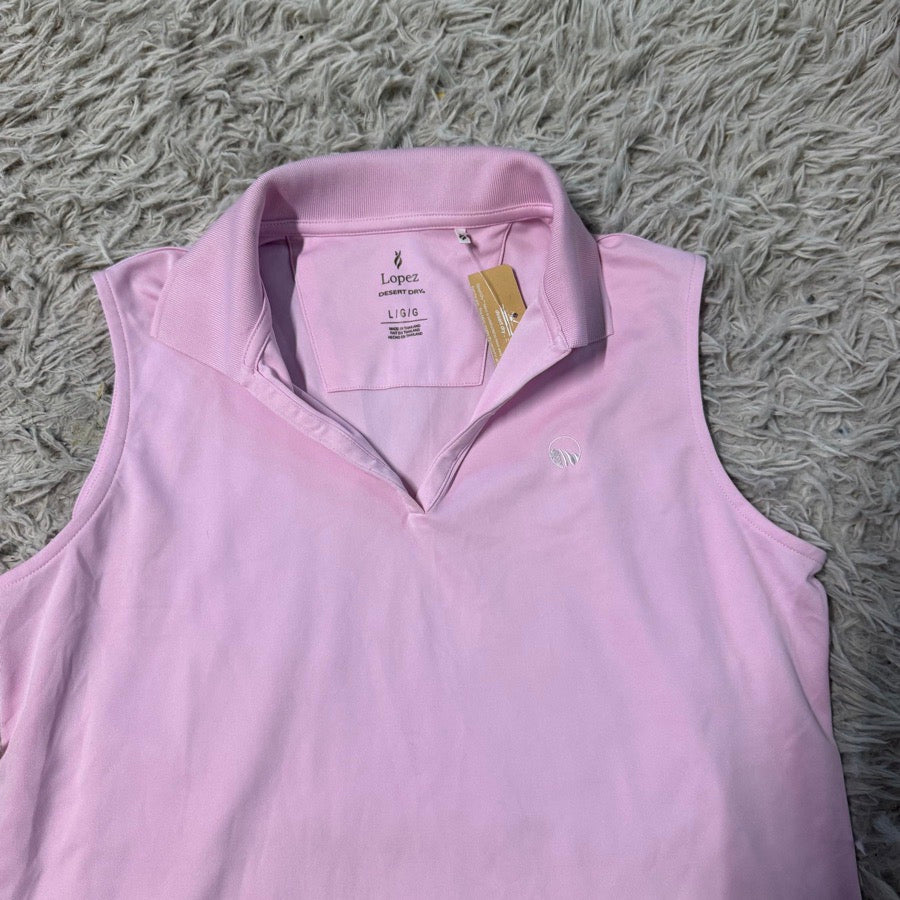 Other New Women’s Large Pink Nancy Lopez Sleeveless Athletic Golf Polo Shirt (3)