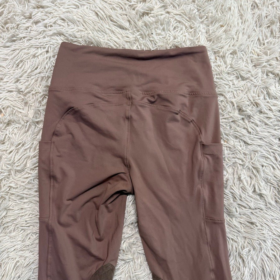 Women’s Large Pink/Brown Knee Patch Horseback Riding Tights Breeches . Good Cond