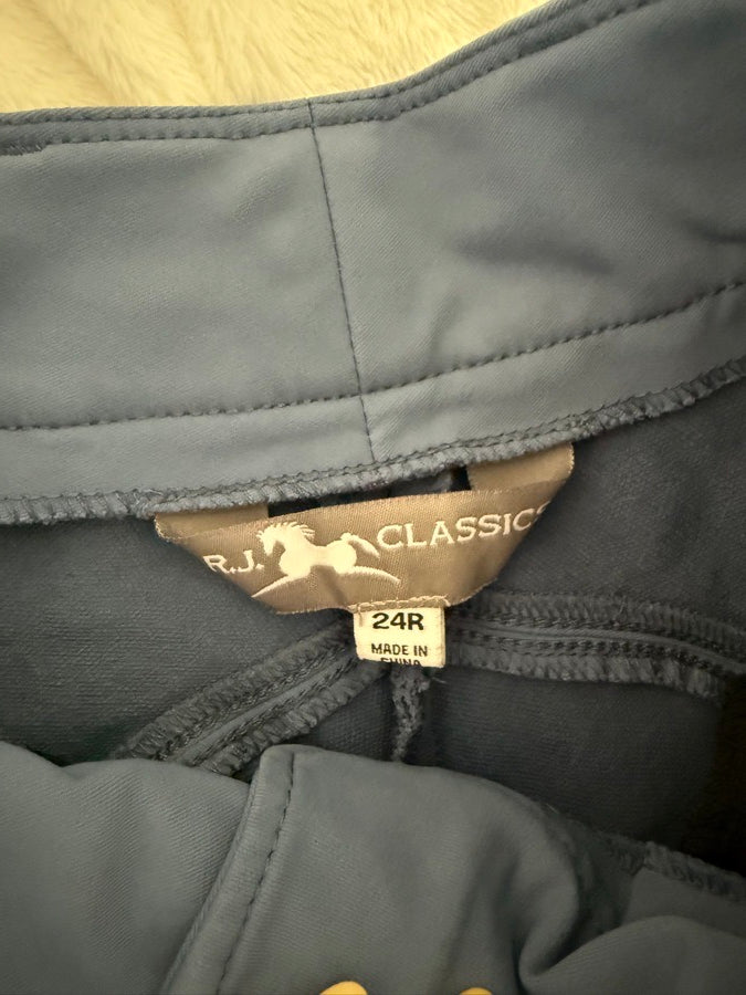 24R RJ Classics knee patch breeches- Bijou Blue
